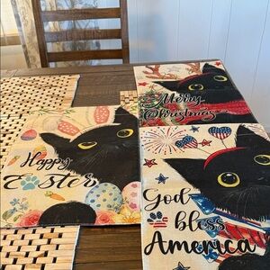 3 Festive Cat Themed Decorative Garden Flags
Christmas 4th of July Easter 12x18